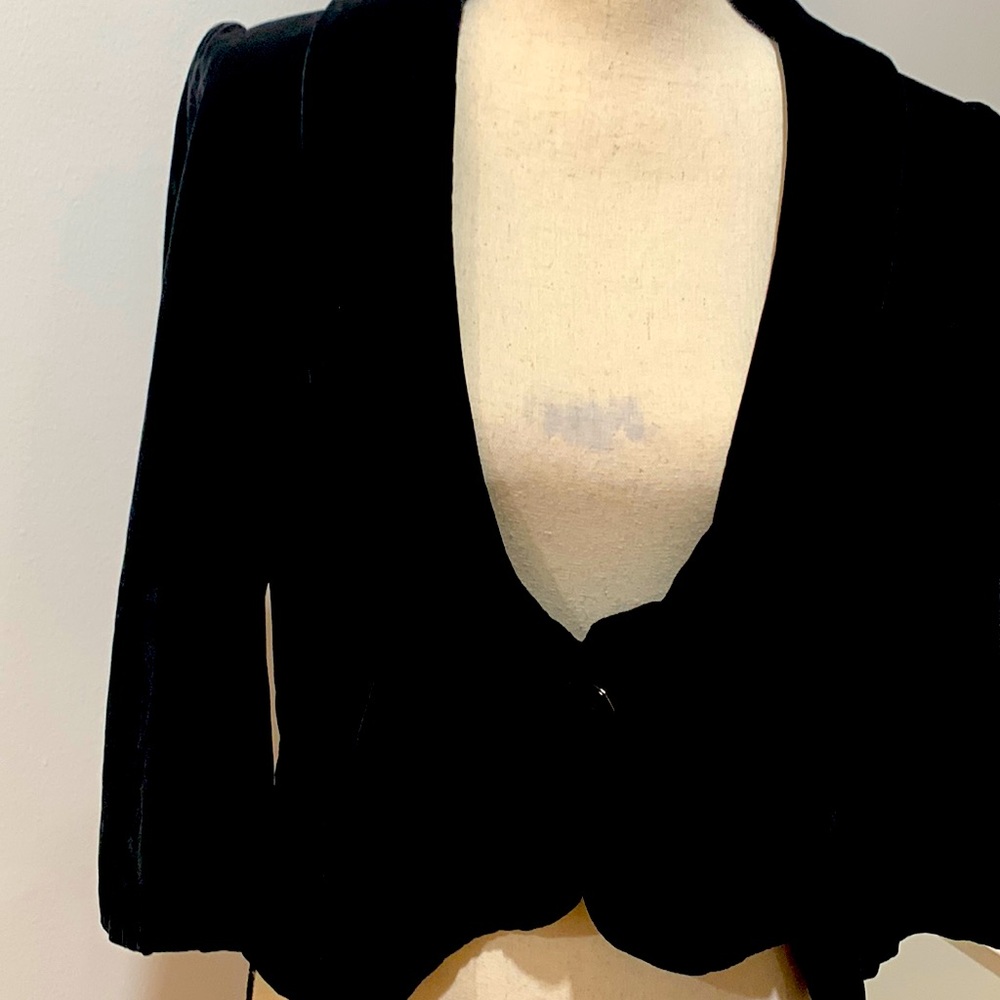 Ann Taylor Loft Black Velvet mini Jacket/Blazer size 12